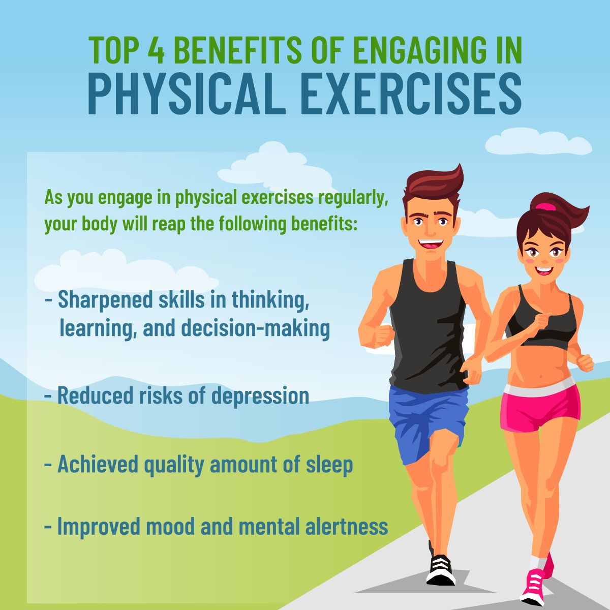 Mental exercise health benefits brain infographic does physical activity fitness improve helps wellbeing tips articles mood quotes facts depression stress